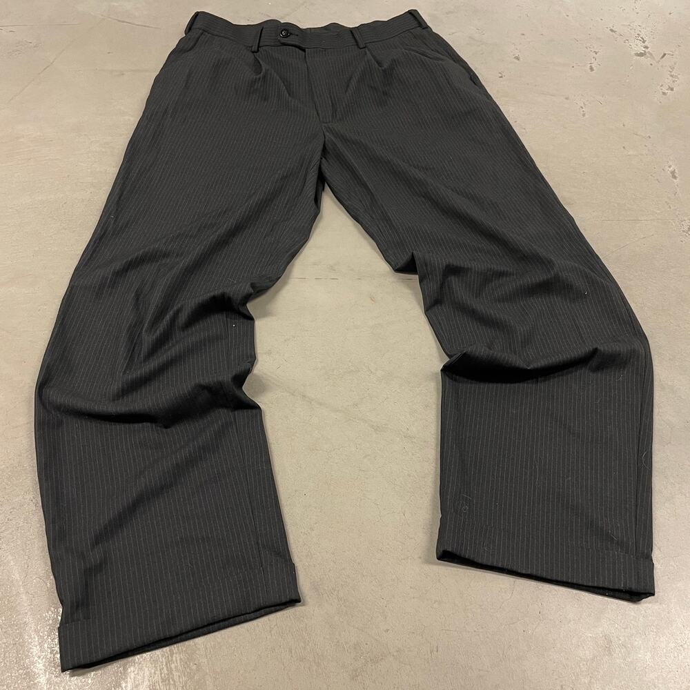 vintage 90s baggy pinstriped dress pants 34x32